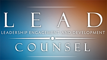 Decorative Text: Leadership Engagement and Development (LEAD) Counsel