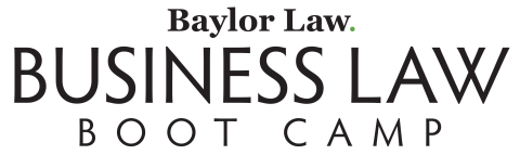 Decorative image - Stylized text of the Business Law Boot Camp