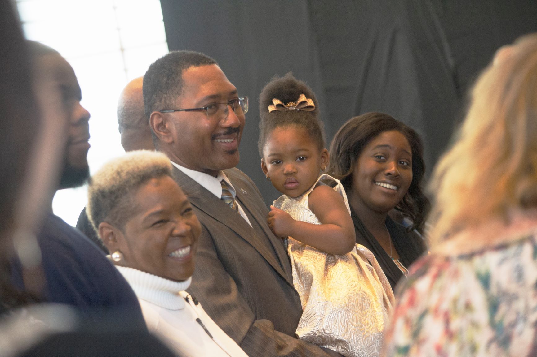 An excited family celebrates during Baylor Law's annual Adoption Day.