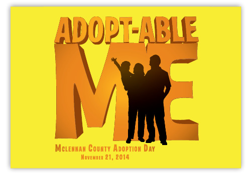 Adoptable Me - Logo designed to look like Despicable Me movie poster