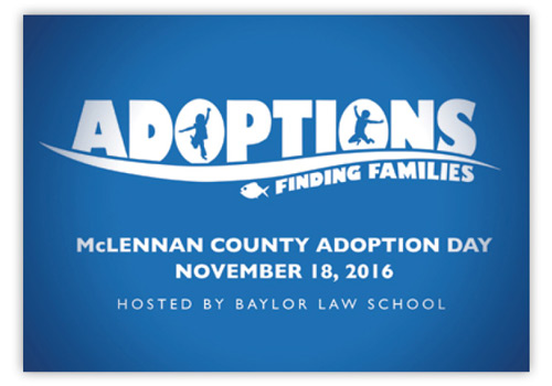 Decorative logo of 2016 Adoption Day Theme: Adoptions, Finding Families