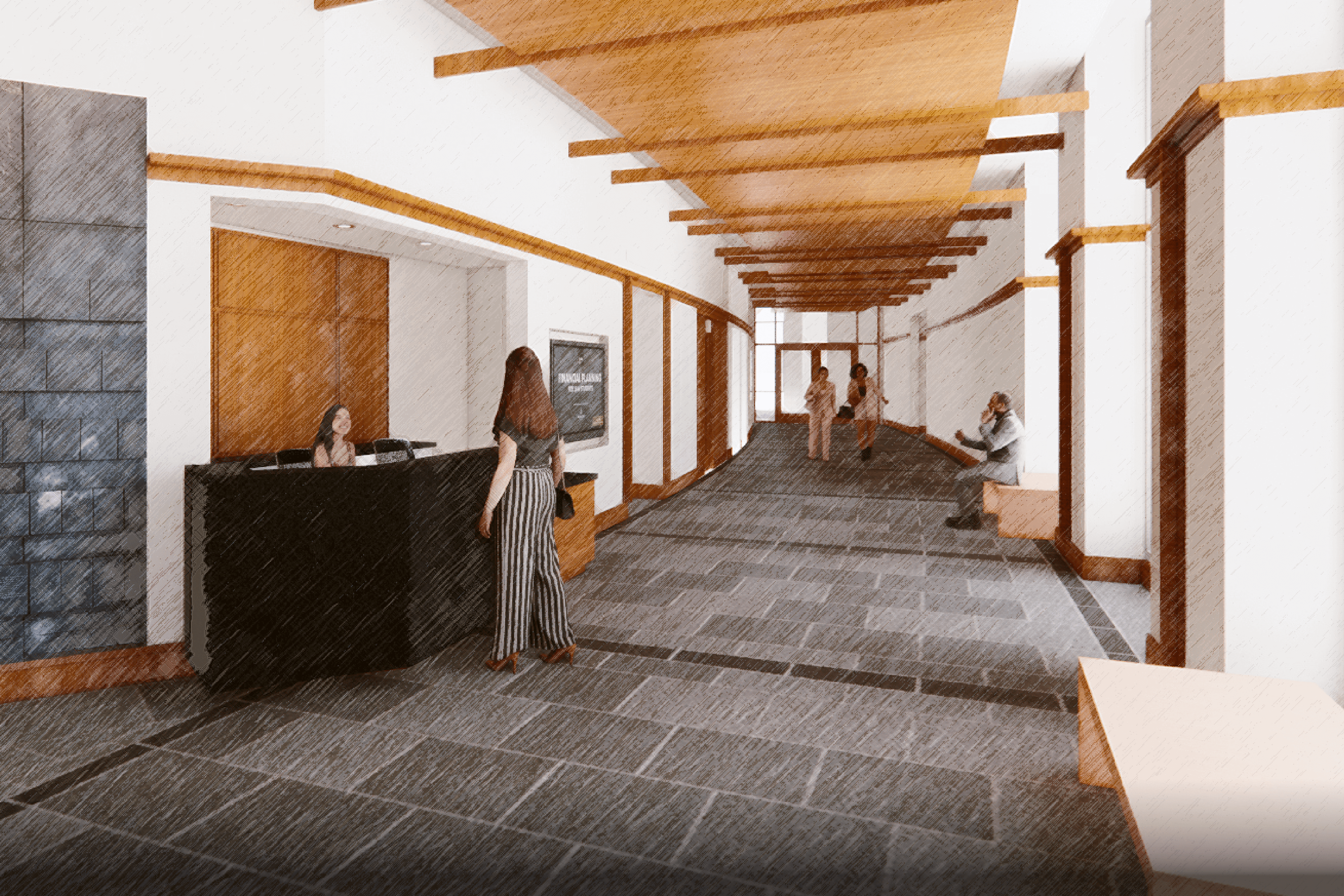 Rendering of the Baylor Law Security Desk