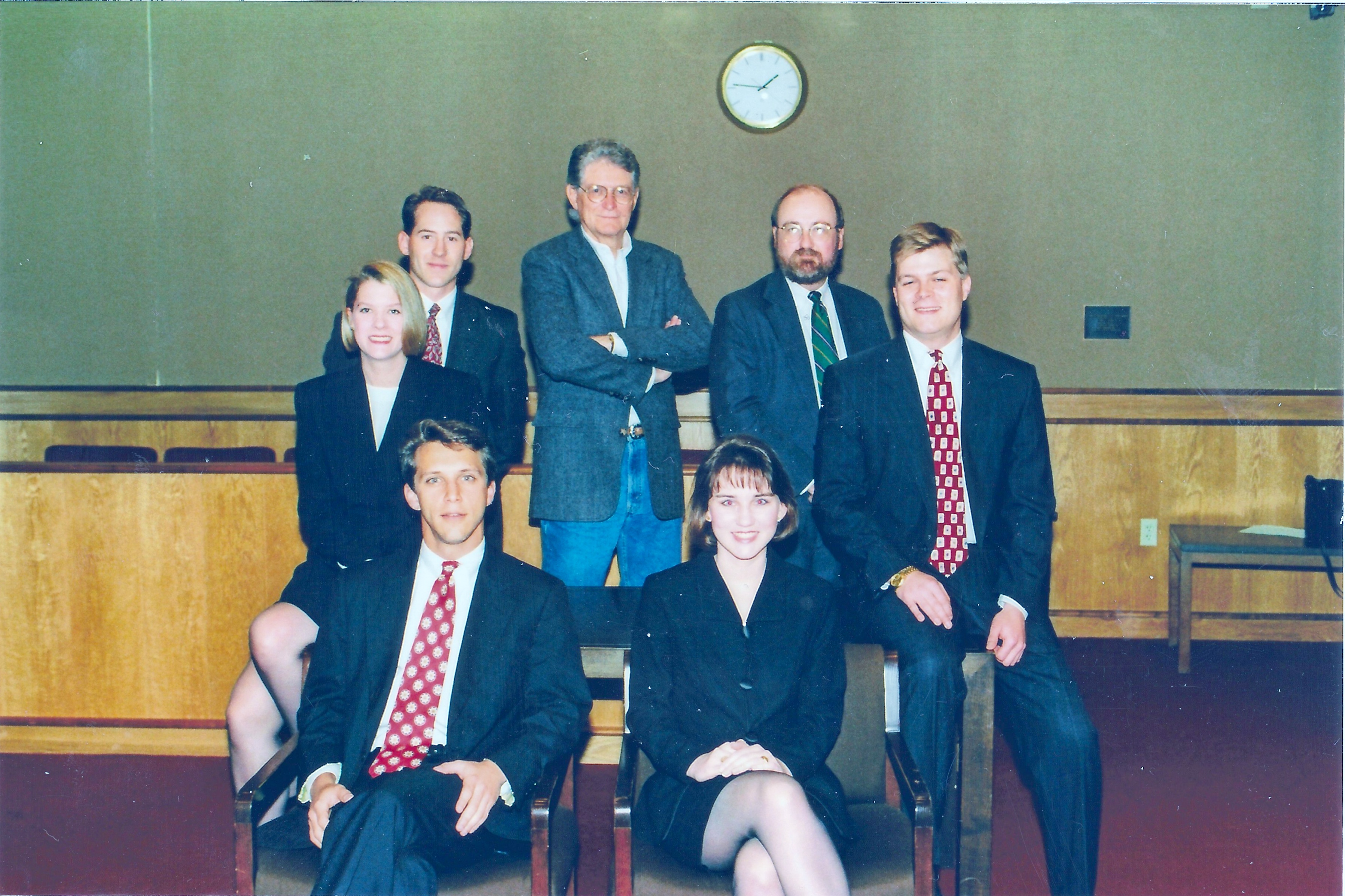 Several Baylor Law Professors, including Louis Muldrow, Pose for a picture in the 1990s