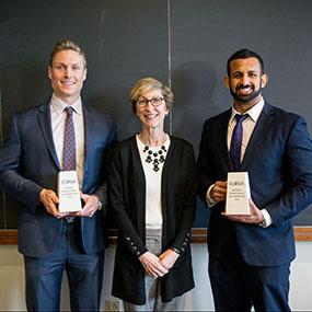 M. Stephen and Alyce A. Beard Chair in Business and Transactional Law Professor Beth Miller, architect of The Closer, with the 2019 winners.