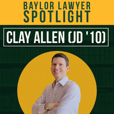 Headshot of Tori Oblon, JD '16, with the words 'Baylor Lawyer Spotlight' above