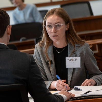 Caroline Hoover speaks during the final round of The Closer 2025
