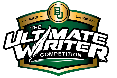 Logo for Baylor Law School's Ultimate Writer Competition (Stylized Text)
