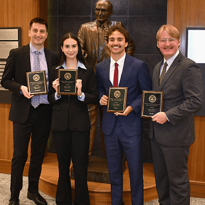 Quinn Murphy and Sydney Skinner pose with finalists Beau Cervantes and Corbitt Armstrong after the final round