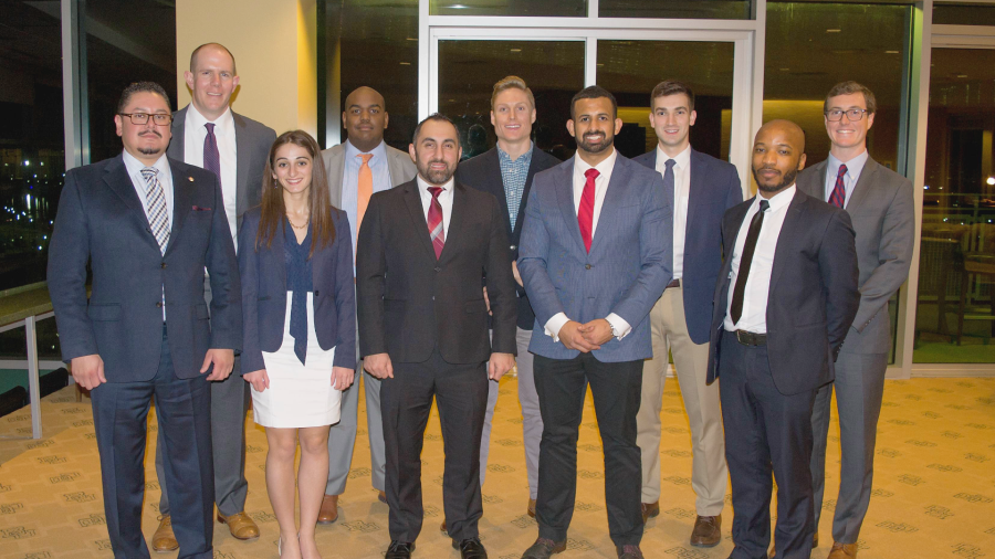 The Competitors in The Closer, 2019, Pose in the Baylor Club prior to the start of the competition