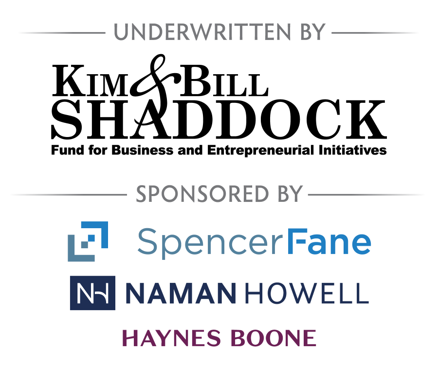 Underwritten by the Kim & Bill Shaddock Fund for Business and Entrepreneurial Initiatives. Sponsored by Spencer-Fane, Naman Howell, and Haynes Boon