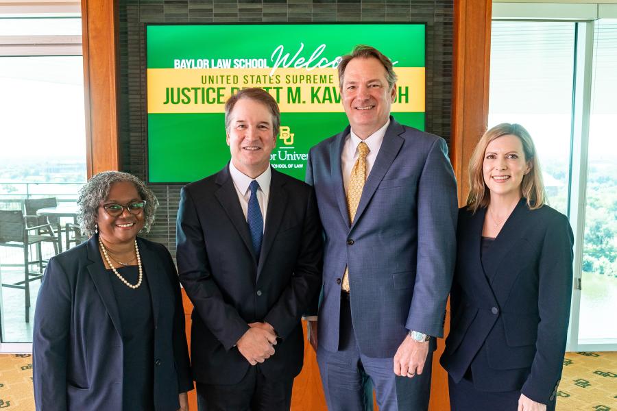 U.S. Supreme Court Justice with Baylor Law School Leadership, Associate Dean Patricia Wilson, Dean Jeremy Counseller, and Assistant Dean Angela Cruseturner