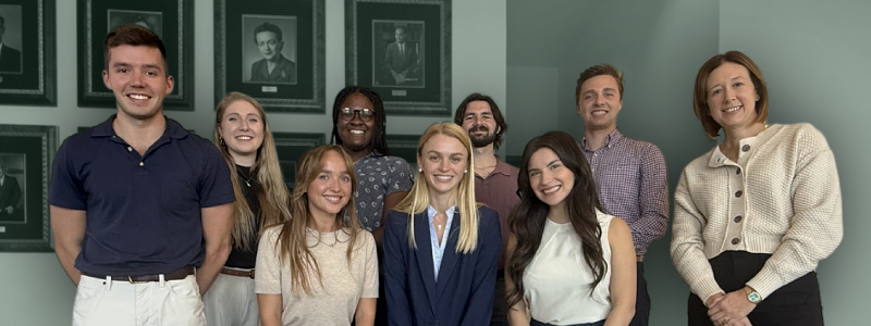 Members of Baylor Law Real Estate and Construction Organization pose with Professor Kayla Landeros