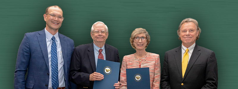Professors Tom Featherston and Elizabeth Miller Pose with Director Josh Borderud and Waco Mayor  Jim Holmes
