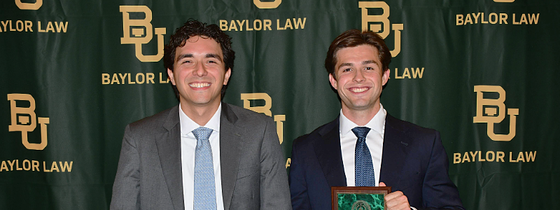 Winners of the Fall Moot Court Competition, Jake Hatcher and Sam Hagen