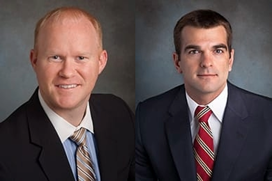 Headshots of Baylor Lawyers Sam Hays, JD ’10, and Matt Czimskey, JD ’12