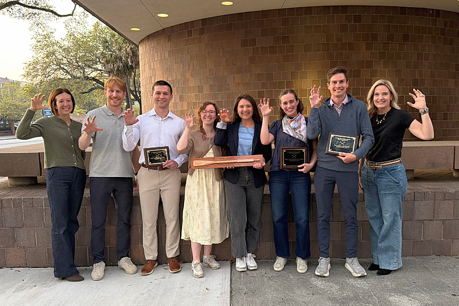 Winners of the Judge John R. Brown Admiralty Moot Court Competition pose after the competition